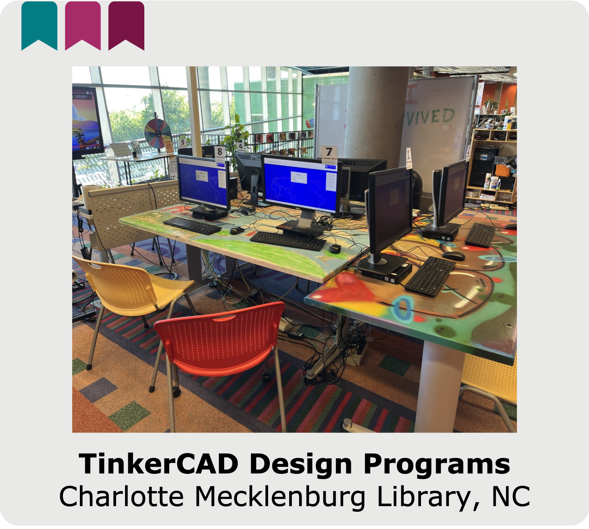 Click to open the case study of the tinker CAD design program at the Charlotte Mecklenburg Library in North Carolina.