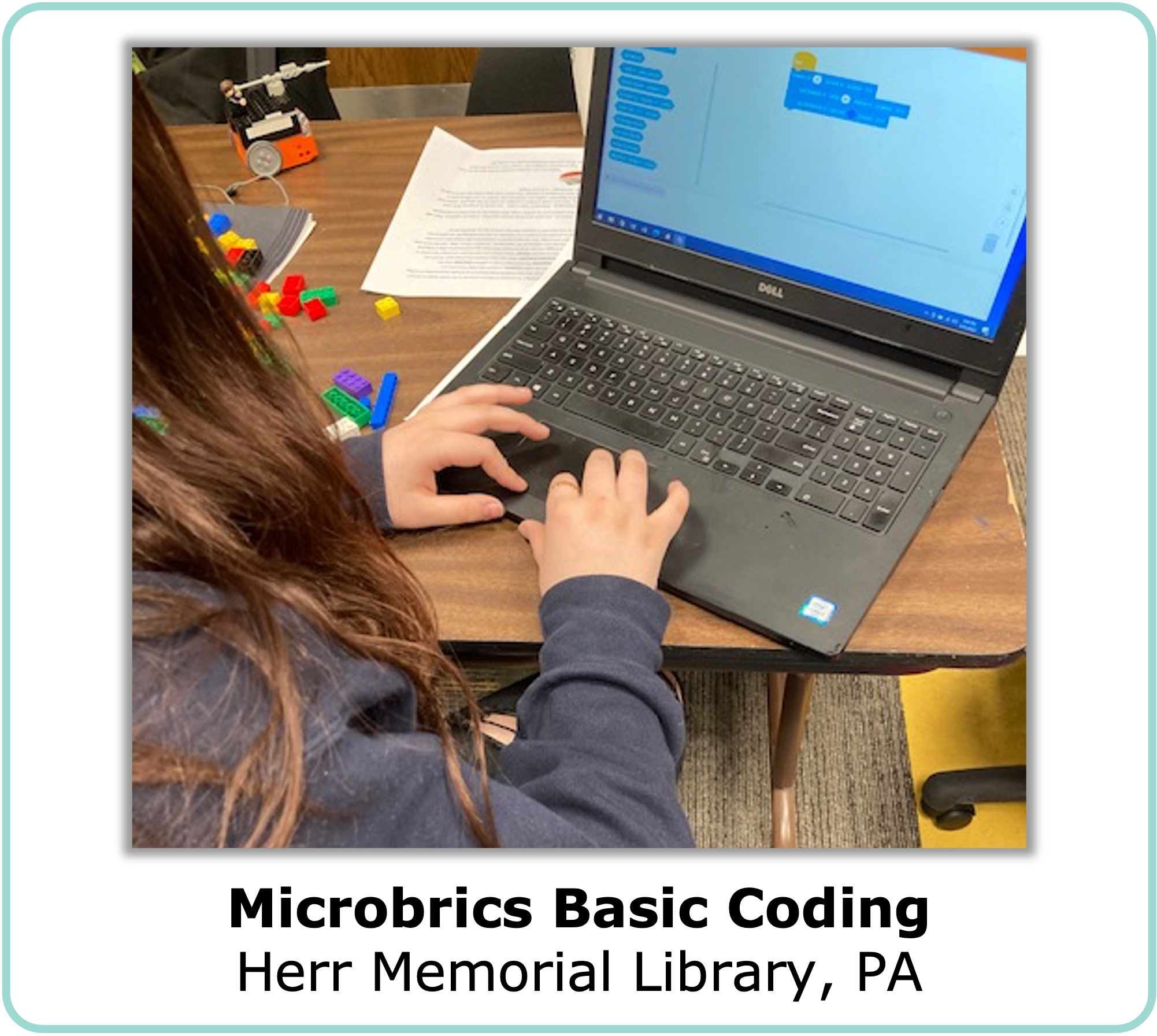 Click to open the case study of the micro bricks basic coding program at Herr Memorial Library in Pennsylvania. 