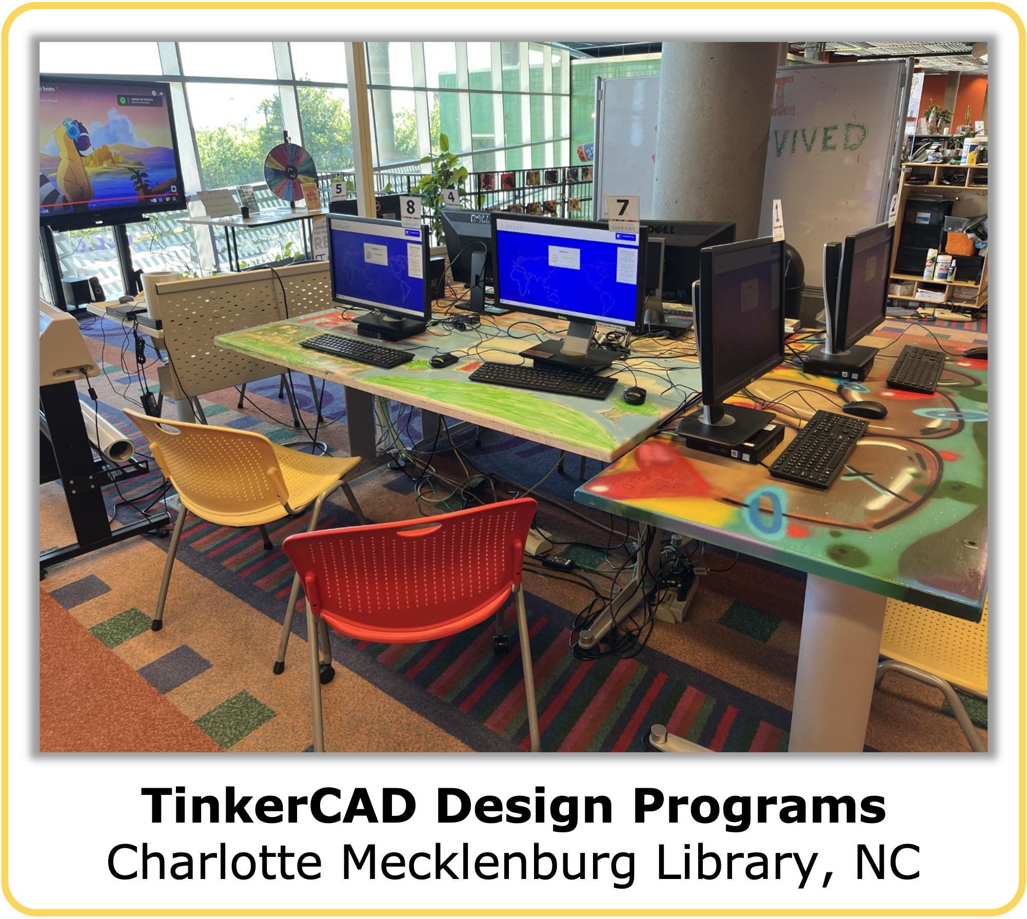 Click to open the case study of the tinker CAD design program at the Charlotte Mecklenburg Library in North Carolina.