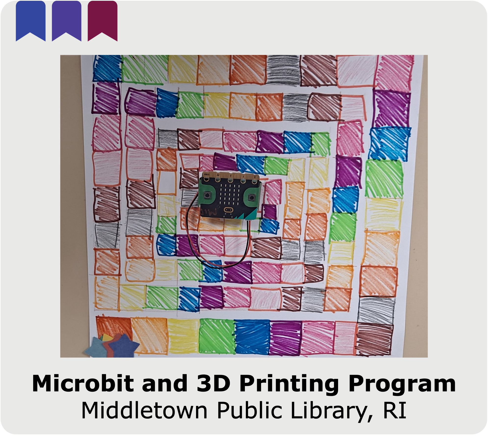 Click to open the case study of the microbit and 3D printing program at Middletown Public Library in Rhode Island. 